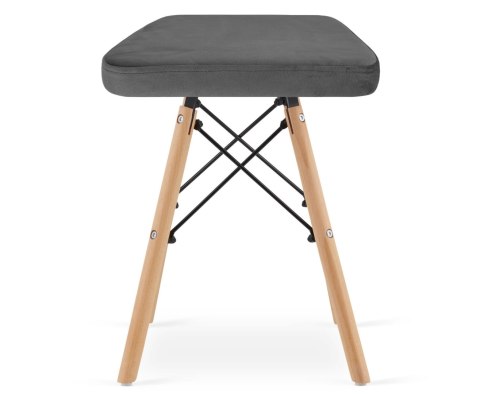 Taboret WERK - szary aksamit / nogi naturalne x 1 Taboret WERK - szary aksamit / nogi naturalne x 1