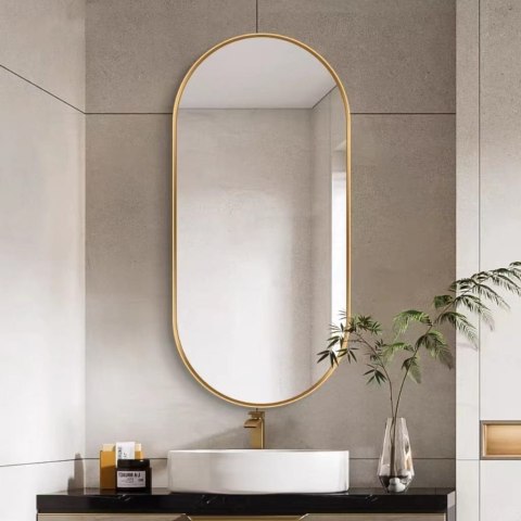 Lustro owalne 80x40cm złota rama Lustro owalne 80x40cm złota rama