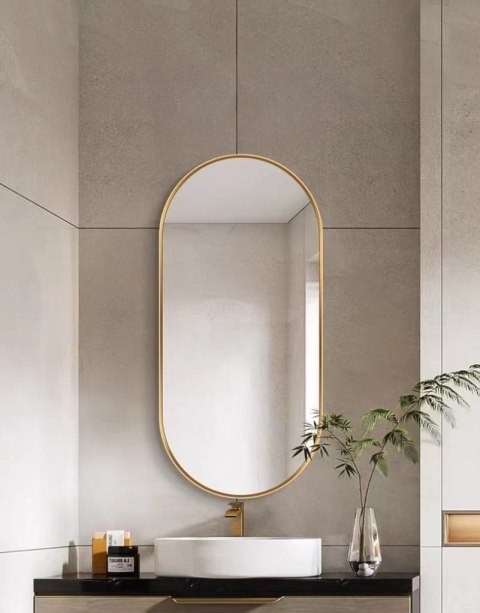 Lustro owalne 80x40cm złota rama Lustro owalne 80x40cm złota rama