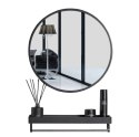 Lustro z półką 60cm czarne Lustro z półką 60cm czarne