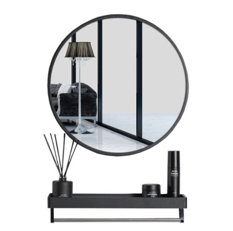 Lustro z półką 60cm czarne Lustro z półką 60cm czarne