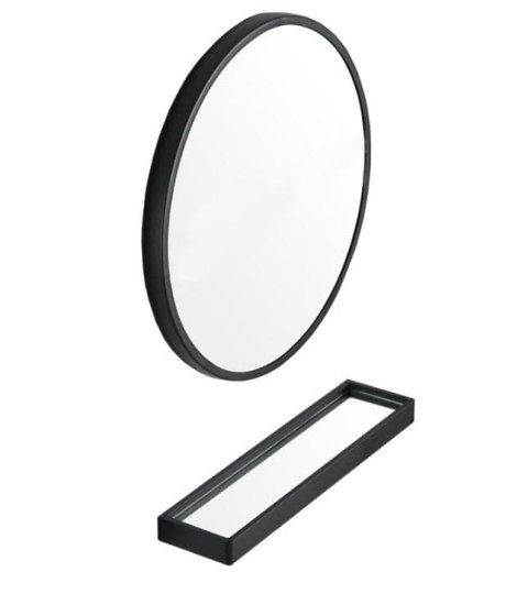 Lustro z półką 60cm czarne Lustro z półką 60cm czarne