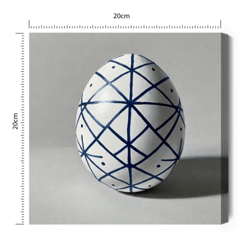 Obraz na płótnie Pisanka wielkanocna biała w paski obraz minimalistyczny Obraz na płótnie Pisanka wielkanocna biała w paski obraz minimalistyczny