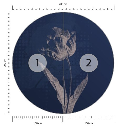 Fototapeta Okrągła Ciemne Rośliny Botaniczne I Fototapeta Okrągła Ciemne Rośliny Botaniczne I