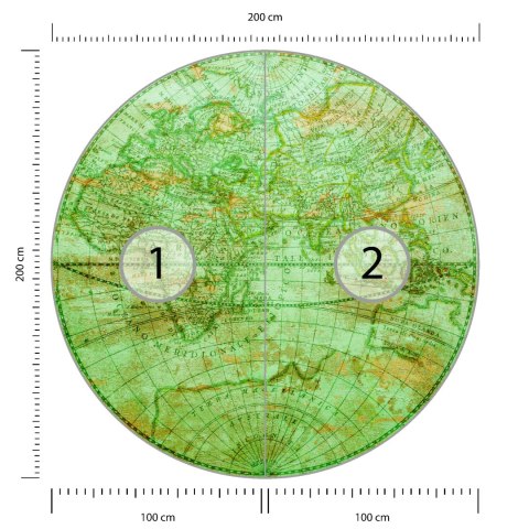 Fototapeta Okrągła Mappa Mundi Wschód Fototapeta Okrągła Mappa Mundi Wschód