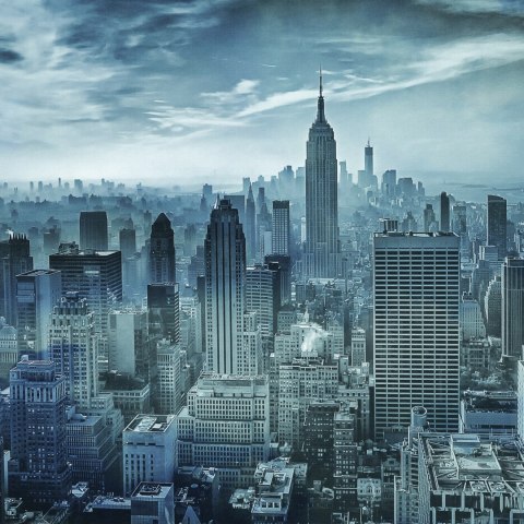 Fototapeta Okrągła Hazy Gotham Autorstwa Stefena Schilbe Fototapeta Okrągła Hazy Gotham Autorstwa Stefena Schilbe