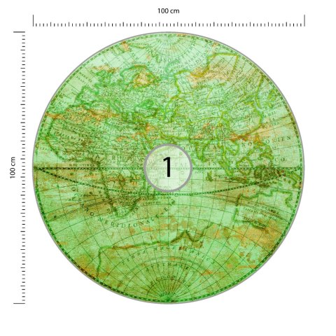 Fototapeta Okrągła Mappa Mundi Wschód Fototapeta Okrągła Mappa Mundi Wschód