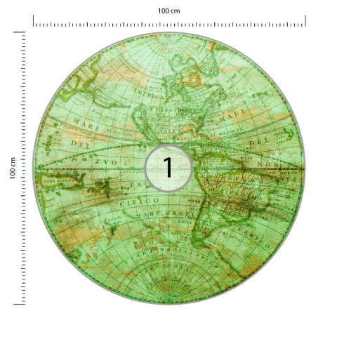 Fototapeta Okrągła Mappa Mundi Zachód Fototapeta Okrągła Mappa Mundi Zachód