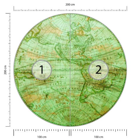 Fototapeta Okrągła Mappa Mundi Zachód Fototapeta Okrągła Mappa Mundi Zachód