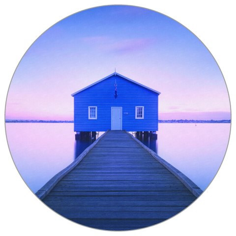 Fototapeta Okrągła Boathouse Autorstwa Richarda Vandewalle&#039;a