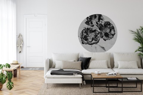Fototapeta Okrągła Ciemne Kwiaty W Negatywie Fototapeta Okrągła Ciemne Kwiaty W Negatywie
