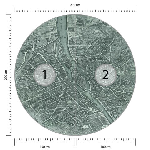 Fototapeta Okrągła Mapa Paryża Fototapeta Okrągła Mapa Paryża