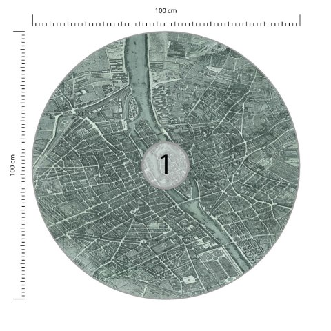 Fototapeta Okrągła Mapa Paryża Fototapeta Okrągła Mapa Paryża