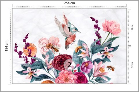 Fototapeta Akwarelowe Kolibry I Pszczoły Na Kwiatkach Fototapeta Akwarelowe Kolibry I Pszczoły Na Kwiatkach