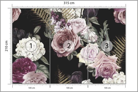 Fototapeta Kolorowe Róże W Stylu Vintage Fototapeta Kolorowe Róże W Stylu Vintage