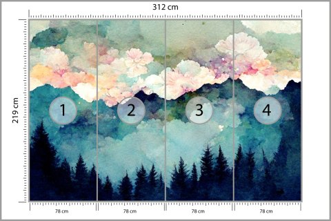 Fototapeta Las Świerkowy I Góry Fototapeta Las Świerkowy I Góry