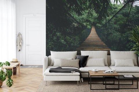 Fototapeta Wiszący Most W Lesie Fototapeta Wiszący Most W Lesie