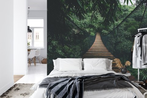 Fototapeta Wiszący Most W Lesie Fototapeta Wiszący Most W Lesie