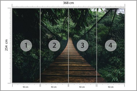 Fototapeta Wiszący Most W Lesie Fototapeta Wiszący Most W Lesie