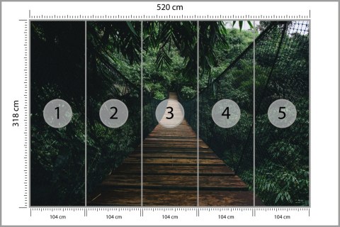 Fototapeta Wiszący Most W Lesie Fototapeta Wiszący Most W Lesie