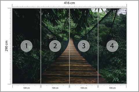 Fototapeta Wiszący Most W Lesie Fototapeta Wiszący Most W Lesie