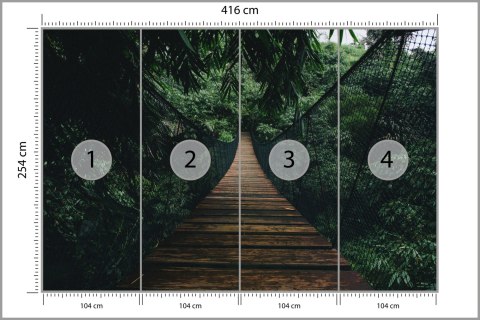 Fototapeta Wiszący Most W Lesie Fototapeta Wiszący Most W Lesie