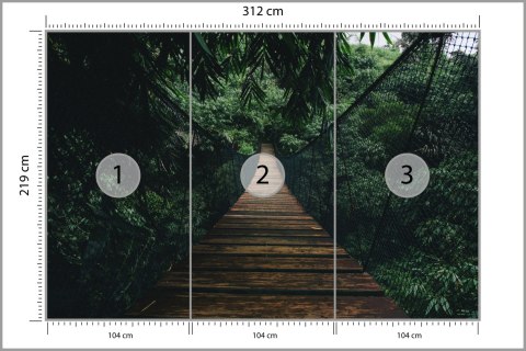 Fototapeta Wiszący Most W Lesie Fototapeta Wiszący Most W Lesie