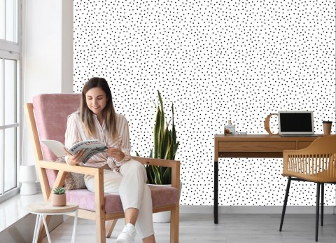 Tapeta Minimalistyczne Czarne Kropki Tapeta Minimalistyczne Czarne Kropki