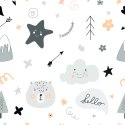 Tapeta Dla Dzieci Gwiazdy Chmury Styl Skandynawski Tapeta Dla Dzieci Gwiazdy Chmury Styl Skandynawski