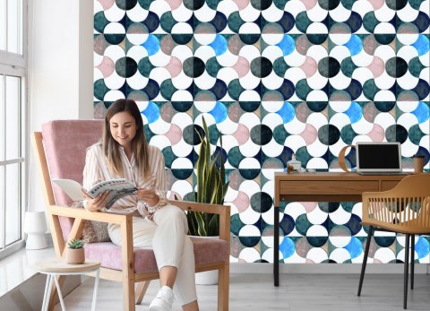 Tapeta Geometryczna-Abstrakcja Malowana Akwarelą Tapeta Geometryczna-Abstrakcja Malowana Akwarelą