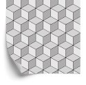 Tapeta Geometryczna-Czarno-Białe Sześciany Tapeta Geometryczna-Czarno-Białe Sześciany