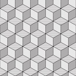 Tapeta Geometryczna-Czarno-Białe Sześciany