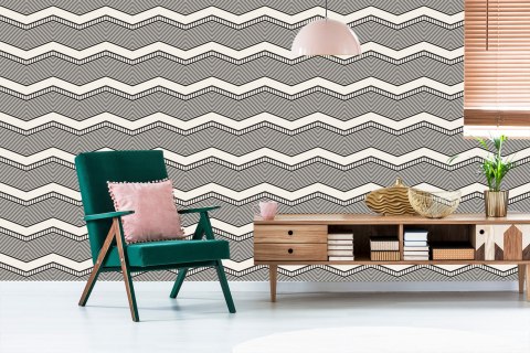 Tapeta Geometryczna - Retro Zygzaki Tapeta Geometryczna - Retro Zygzaki