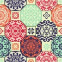 Tapeta Kolorowe Ornamenty W Stylu Retro Tapeta Kolorowe Ornamenty W Stylu Retro