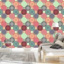 Tapeta Kolorowe Ornamenty W Stylu Retro Tapeta Kolorowe Ornamenty W Stylu Retro
