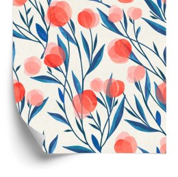 Tapeta Kolorowe Retro Kwiaty I Liście