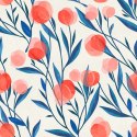 Tapeta Kolorowe Retro Kwiaty I Liście Tapeta Kolorowe Retro Kwiaty I Liście