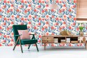 Tapeta Kolorowe Retro Kwiaty I Liście Tapeta Kolorowe Retro Kwiaty I Liście