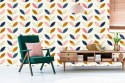 Tapeta Malowane Liście W Stylu Retro Tapeta Malowane Liście W Stylu Retro