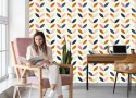 Tapeta Malowane Liście W Stylu Retro Tapeta Malowane Liście W Stylu Retro