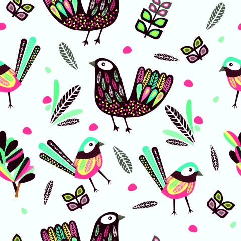 Tapeta Ptaki W Stylu Boho Tapeta Ptaki W Stylu Boho