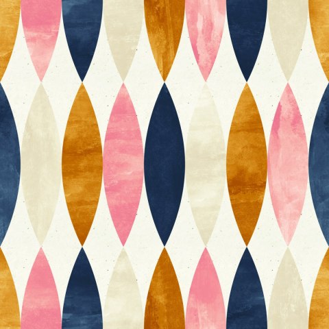 Tapeta Retro Wzory W Pastelowych Barwach Tapeta Retro Wzory W Pastelowych Barwach