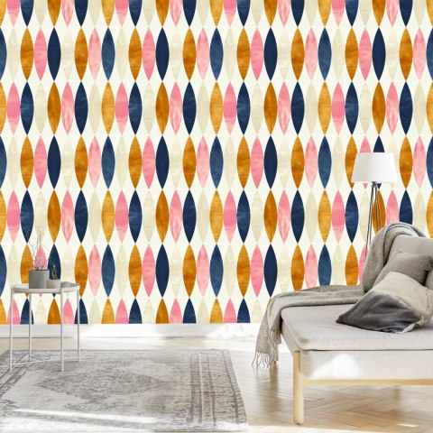 Tapeta Retro Wzory W Pastelowych Barwach Tapeta Retro Wzory W Pastelowych Barwach