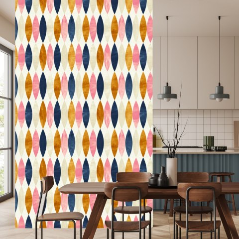 Tapeta Retro Wzory W Pastelowych Barwach Tapeta Retro Wzory W Pastelowych Barwach