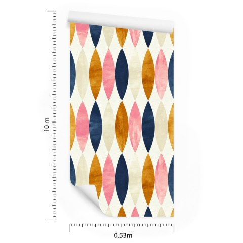 Tapeta Retro Wzory W Pastelowych Barwach Tapeta Retro Wzory W Pastelowych Barwach