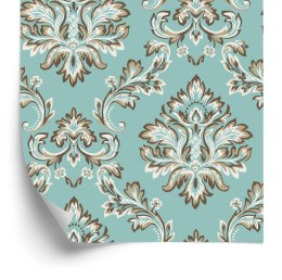 Tapeta Turkusowa - Ornament W Stylu Barokowym