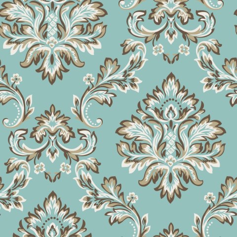 Tapeta Turkusowa - Ornament W Stylu Barokowym Tapeta Turkusowa - Ornament W Stylu Barokowym