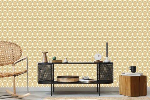 Tapeta Retro - Piękne Geometryczne Liście Tapeta Retro - Piękne Geometryczne Liście