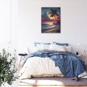 Plakat Wieloczęściowy Tropikalna Plaża I Kolorowy Zachód Słońca Rama Aluminiowa Kolor Czarny