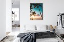 Plakat Wieloczęściowy Tropikalna Plaża Z Palmami O Zachodzie Słońca Rama Aluminiowa Kolor Czarny